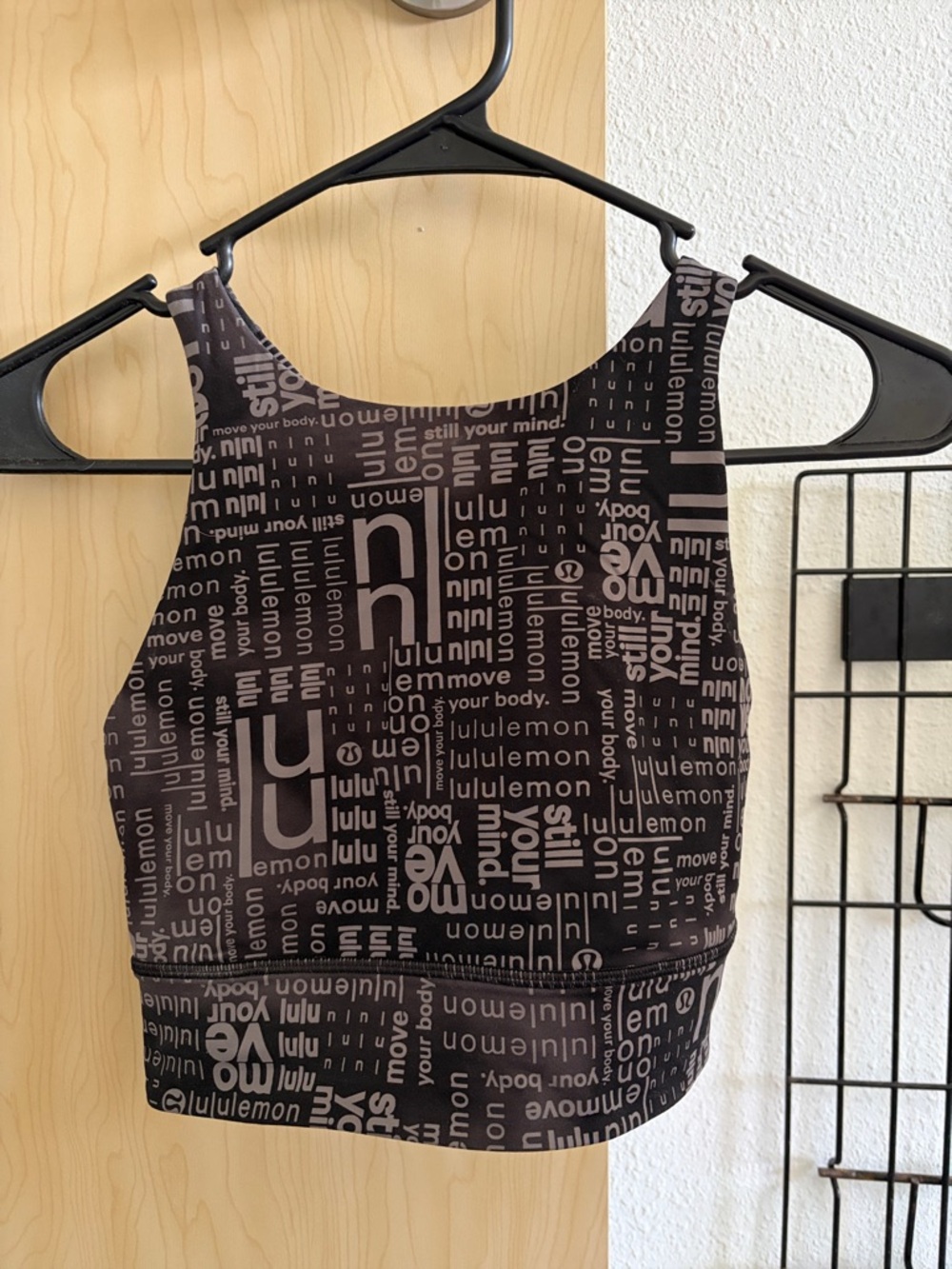 lululemon athletica Black Logo-Print Crop Tank